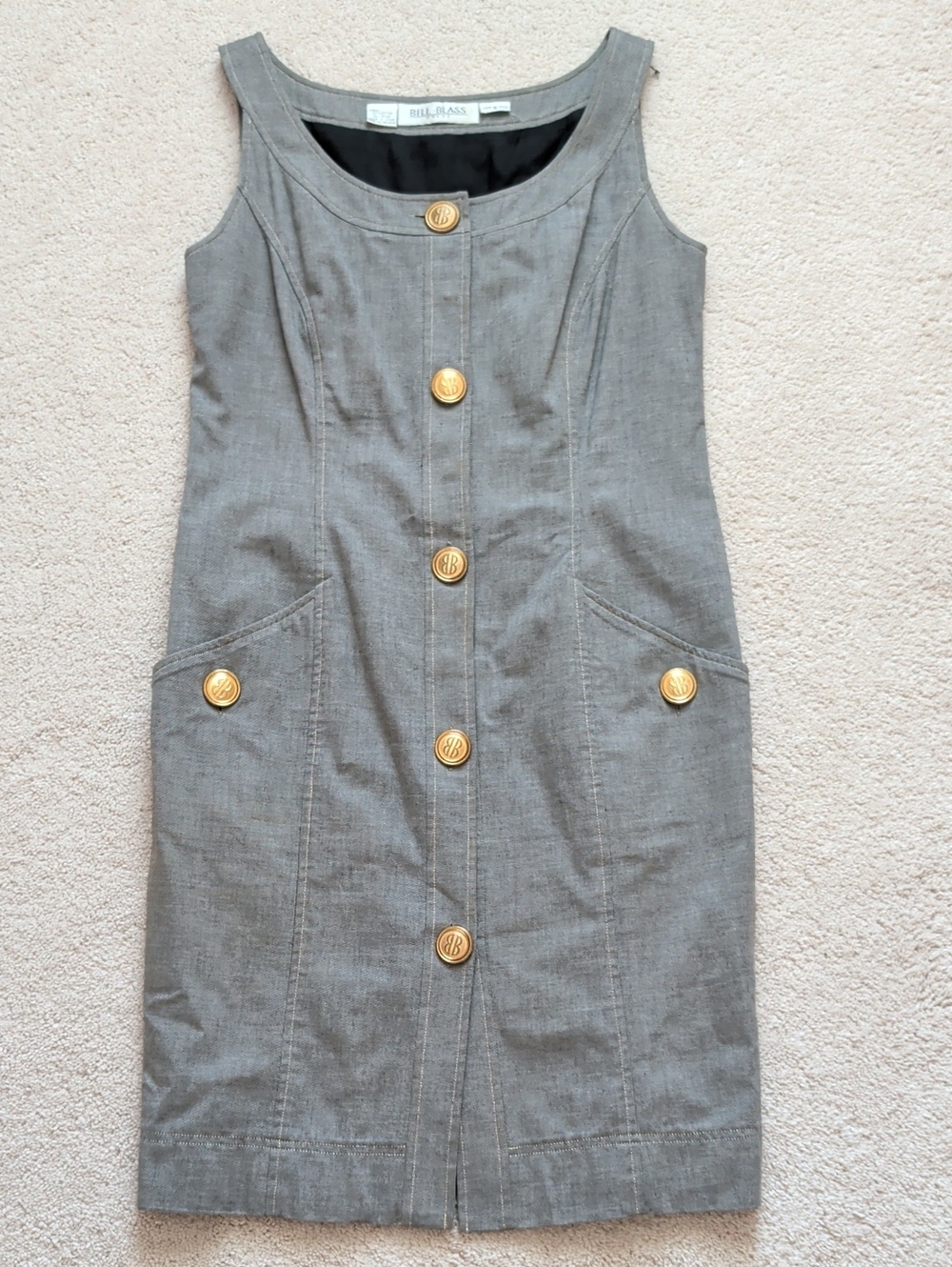 Vintage Bill Blass Sleeveless Mini Suit Dress Size 8